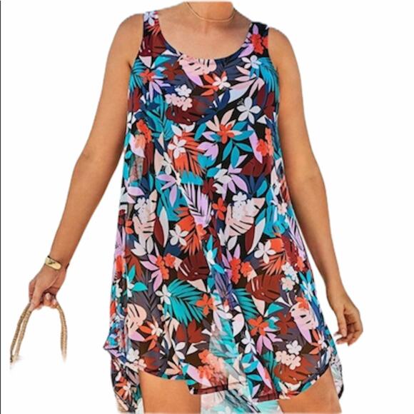 Swimsuits For All  MESH HIGH LOW COVER UP - Picture 2 of 10